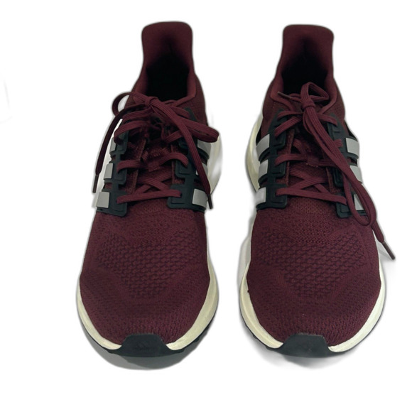 Adidas Running Sneakers Men’s Color Burgundy Maroon Knit Uppers Three Stripes - Picture 1 of 12